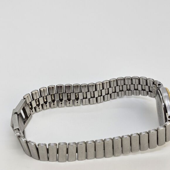 Citizen Women's Watch 22MM Gray Dial Gold Bezel Gray Bands 7.25" New Battery - Picture 12 of 14